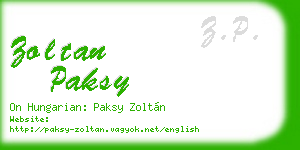 zoltan paksy business card