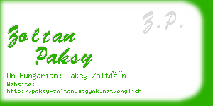 zoltan paksy business card